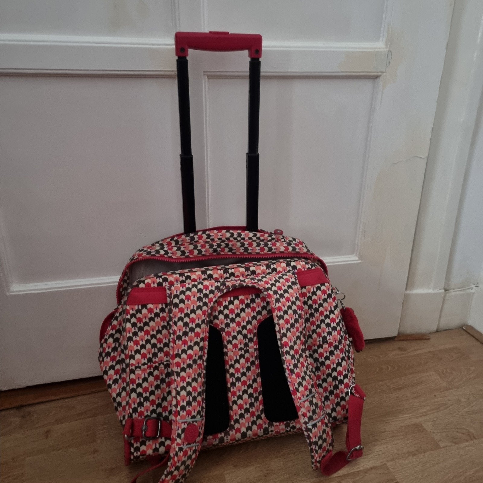 Kipling reis/schooltas rugzak/trolley op wielen, Ophalen of Verzenden, Blauw, 30 cm of meer