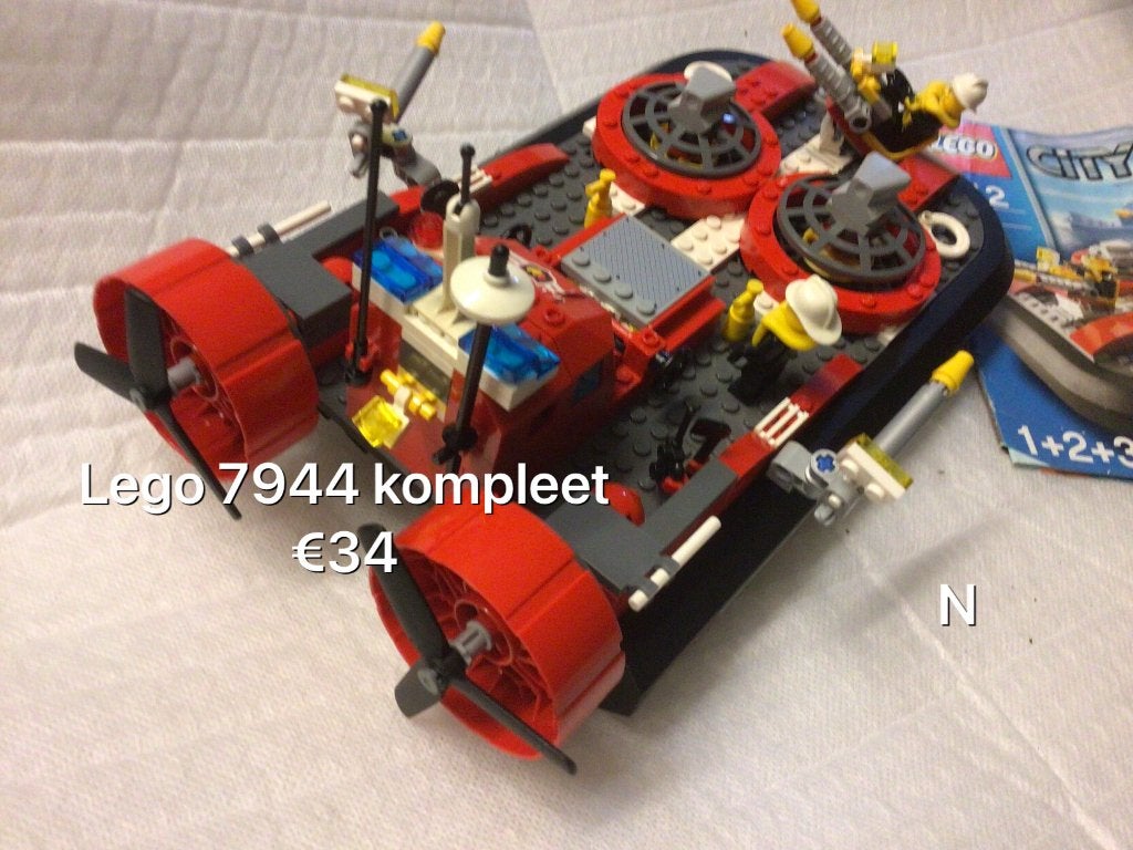 Lego City 7944 Brandweer Hovercraft - Compleet, Lego, Ophalen of Verzenden, Inclusief instructies, Complete set