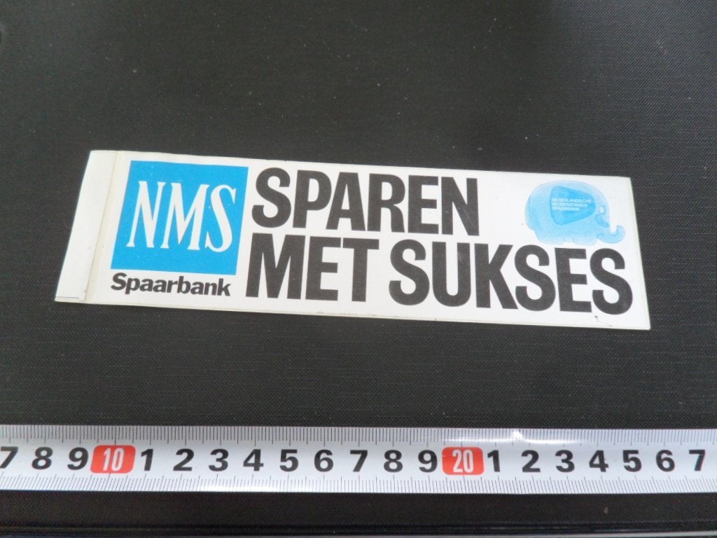 sticker NMS Spaarbank  Sparen met sukses *, Ophalen of Verzenden, Zo goed als nieuw