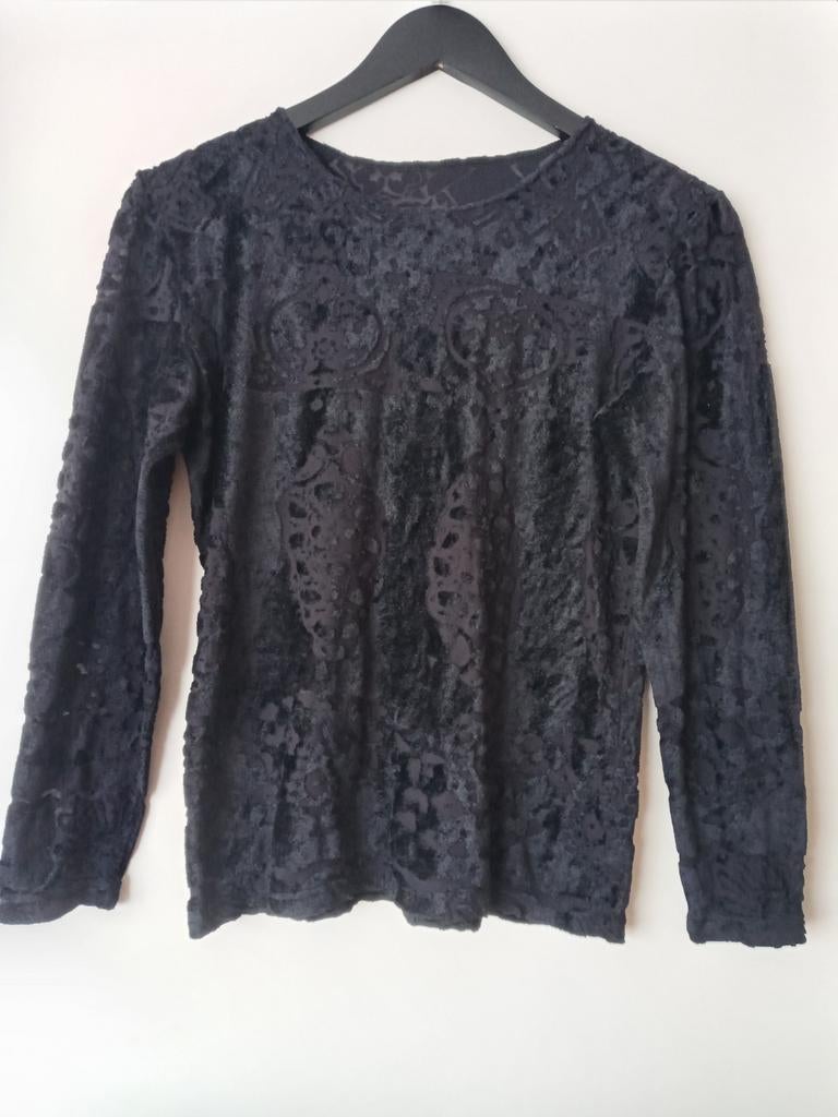 M nieuw aparte top zwart fluweel en doorzichtige stof  sexy, Maat 38/40 (M), Zwart, Nieuw, Ophalen of Verzenden