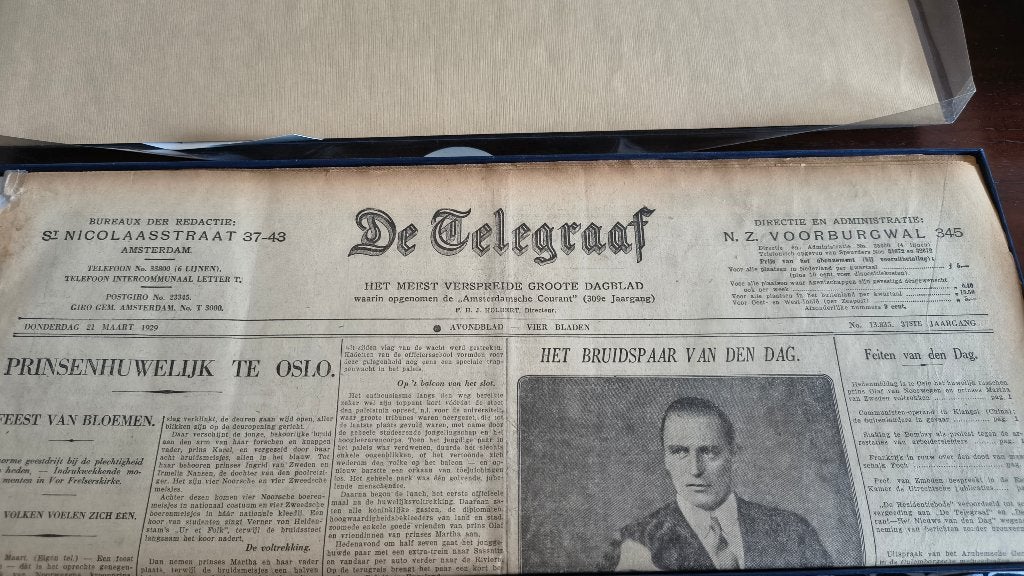 krant Telegraaf 21-3-1929, Ophalen of Verzenden, 1920 tot 1940, Nederland, Krant