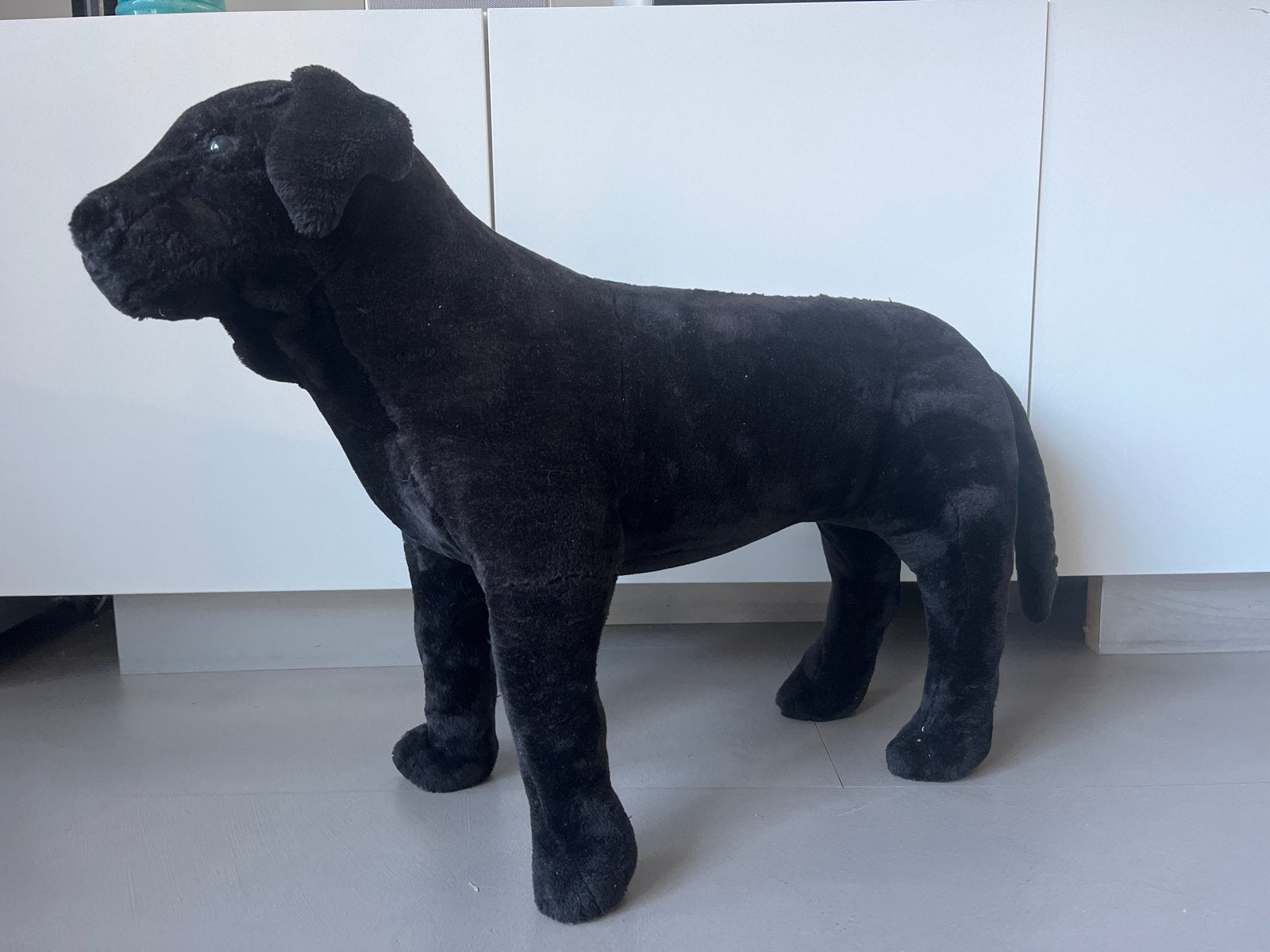 Grote XXL knuffelhond - ca. 86 cm lang / 62 cm hoog, Ophalen, Gebruikt, Zwart, Hond