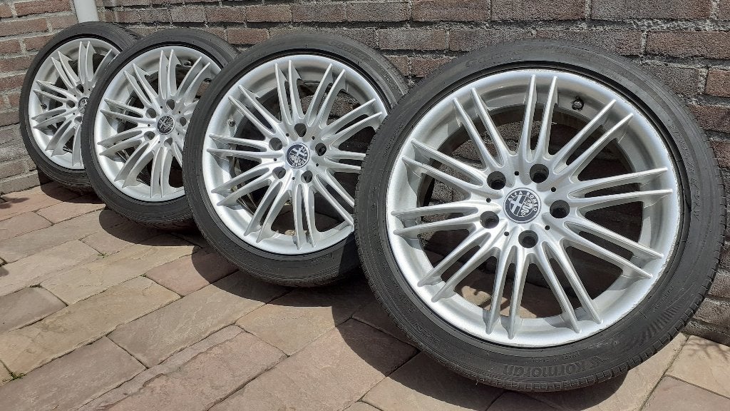 17" RH-Velgen + 25mm Spacers voor o.a. Alfa Romeo GTV916, Ophalen, Velg(en), 17 inch, Personenwagen