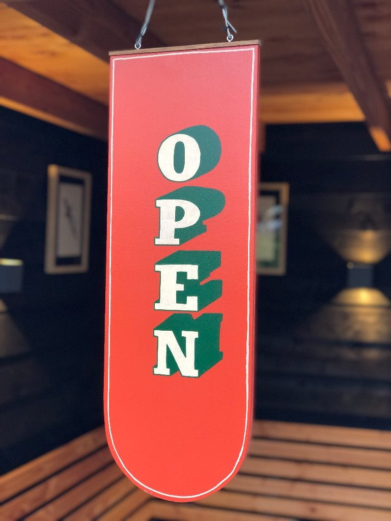 Handgemaakt OPEN / CLOSED Hangbord, Hout, Nieuw, Ophalen of Verzenden, Klassiek