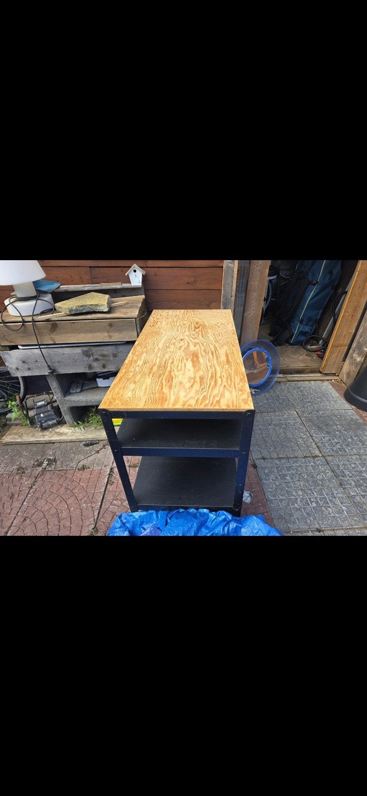 Robuuste keukenblok van ikeal met houten blad en metalen fr, Huis en Inrichting, Ophalen, Gebruikt, 50 tot 75 cm, 50 tot 100 cm