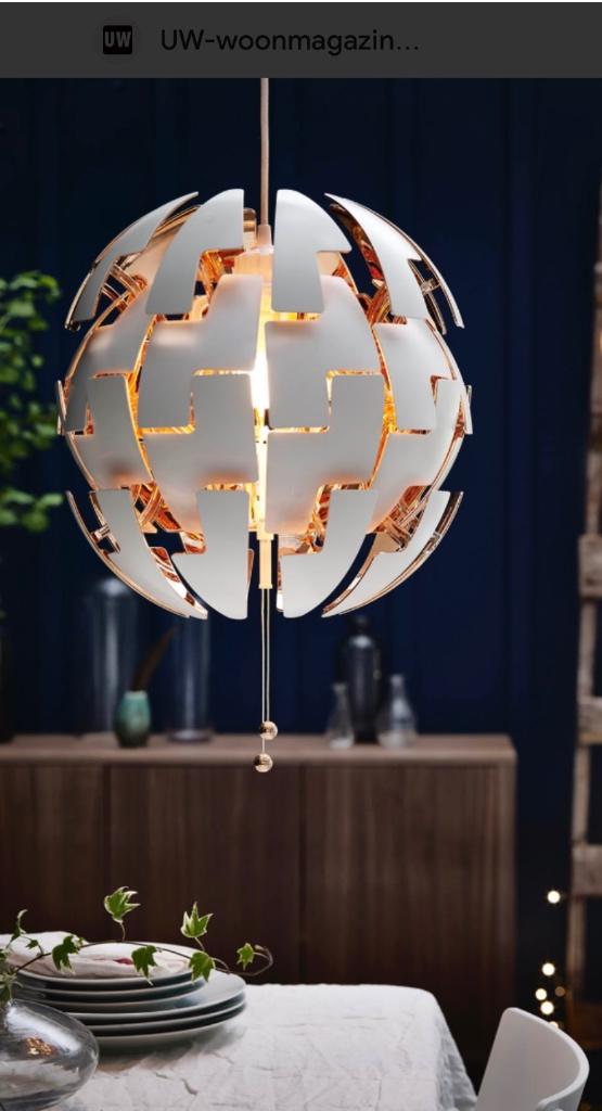 Hanglamp IKEA PS 2014 wit/goud, Huis en Inrichting, Lampen | Hanglampen, Zo goed als nieuw, Kunststof, Ophalen