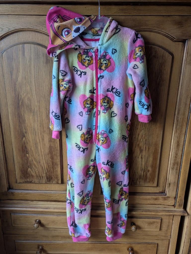 Skye Paw Patrol Onesie Regenboog Maat 110/116 met Capuchon, Nacht- of Onderkleding, Gebruikt, Meisje, Ophalen of Verzenden