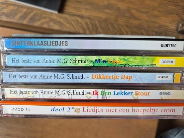 Annie M.G. Schmidt & Sinterklaasliedjes CD's (5 stuks), Cd's en Dvd's, Cd's | Kinderen en Jeugd, Gebruikt, 6 tot 9 jaar, Boxset
