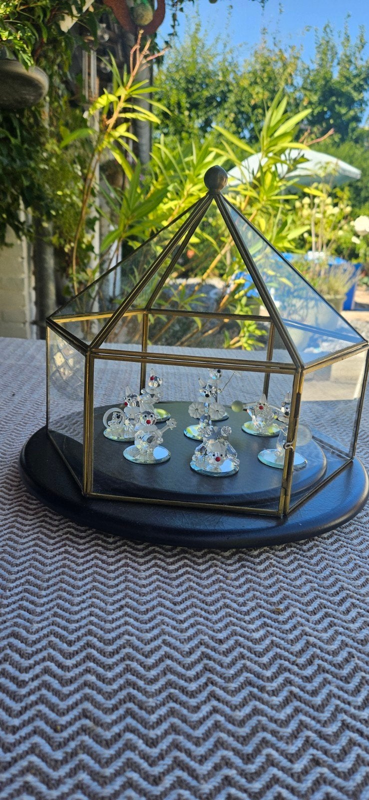 Glazen Clowns in Vitrine - Vintage Decoratie, Ophalen