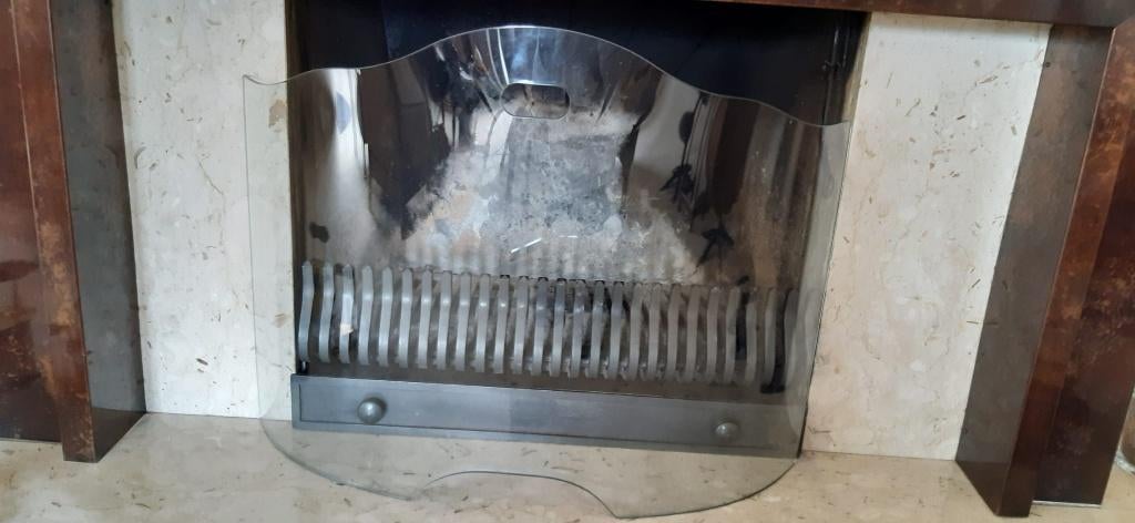 Spatscherm van gehard glas voor open haard, Huis en Inrichting, Ophalen, Zo goed als nieuw, Vrijstaande haard, Overige soorten
