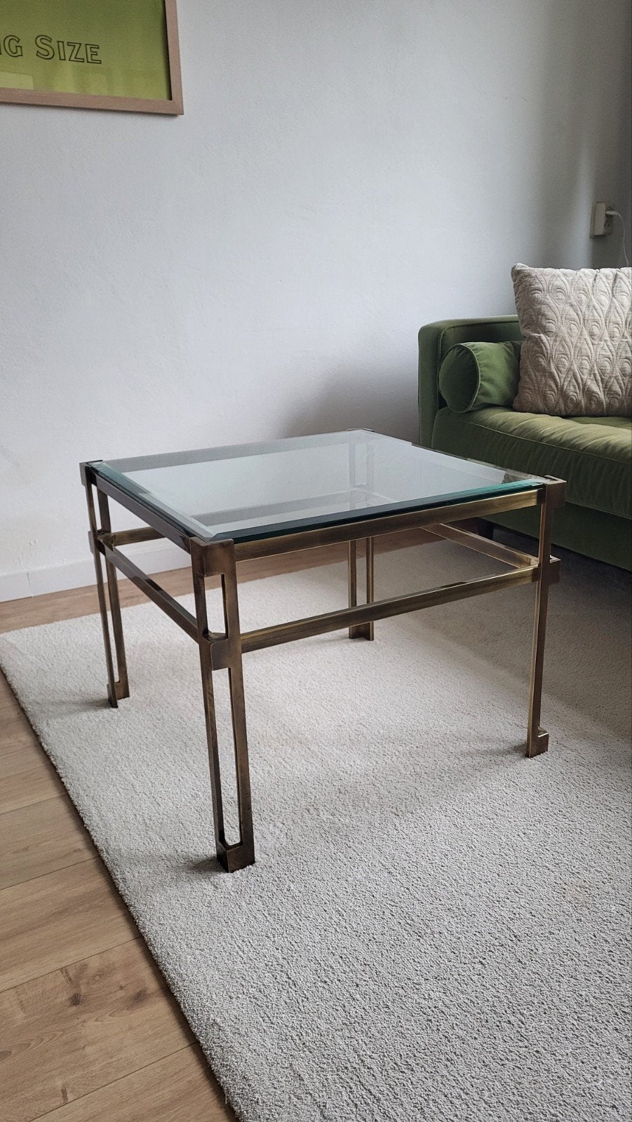 Hollywood Regency Salontafel - Messing en Glas, Ophalen, Gebruikt, Klassiek, Goud