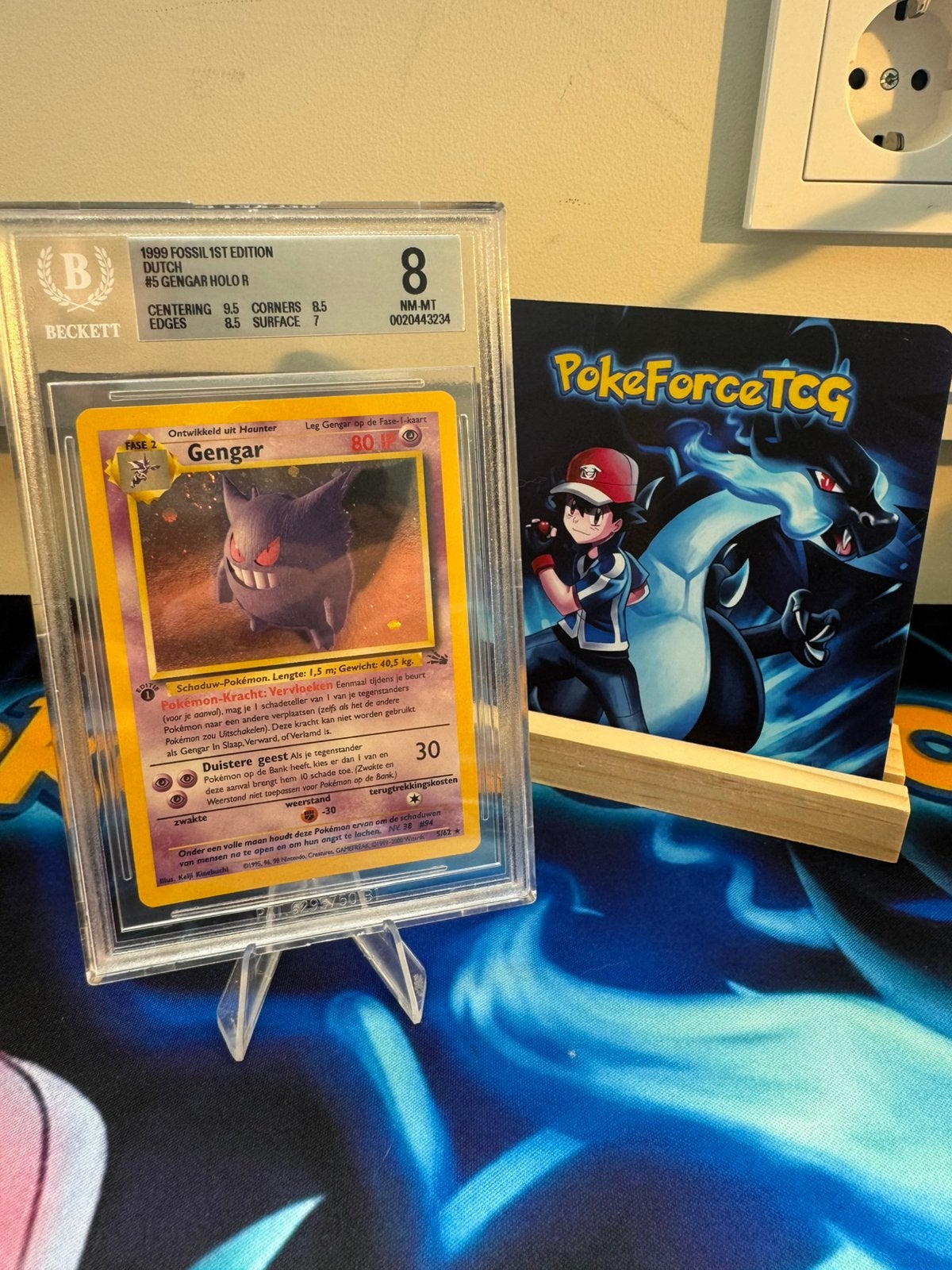 Pokémon | Gengar | Holo! | Swirl! | 1st Edition! | BGS 8!, Ophalen of Verzenden, Zo goed als nieuw