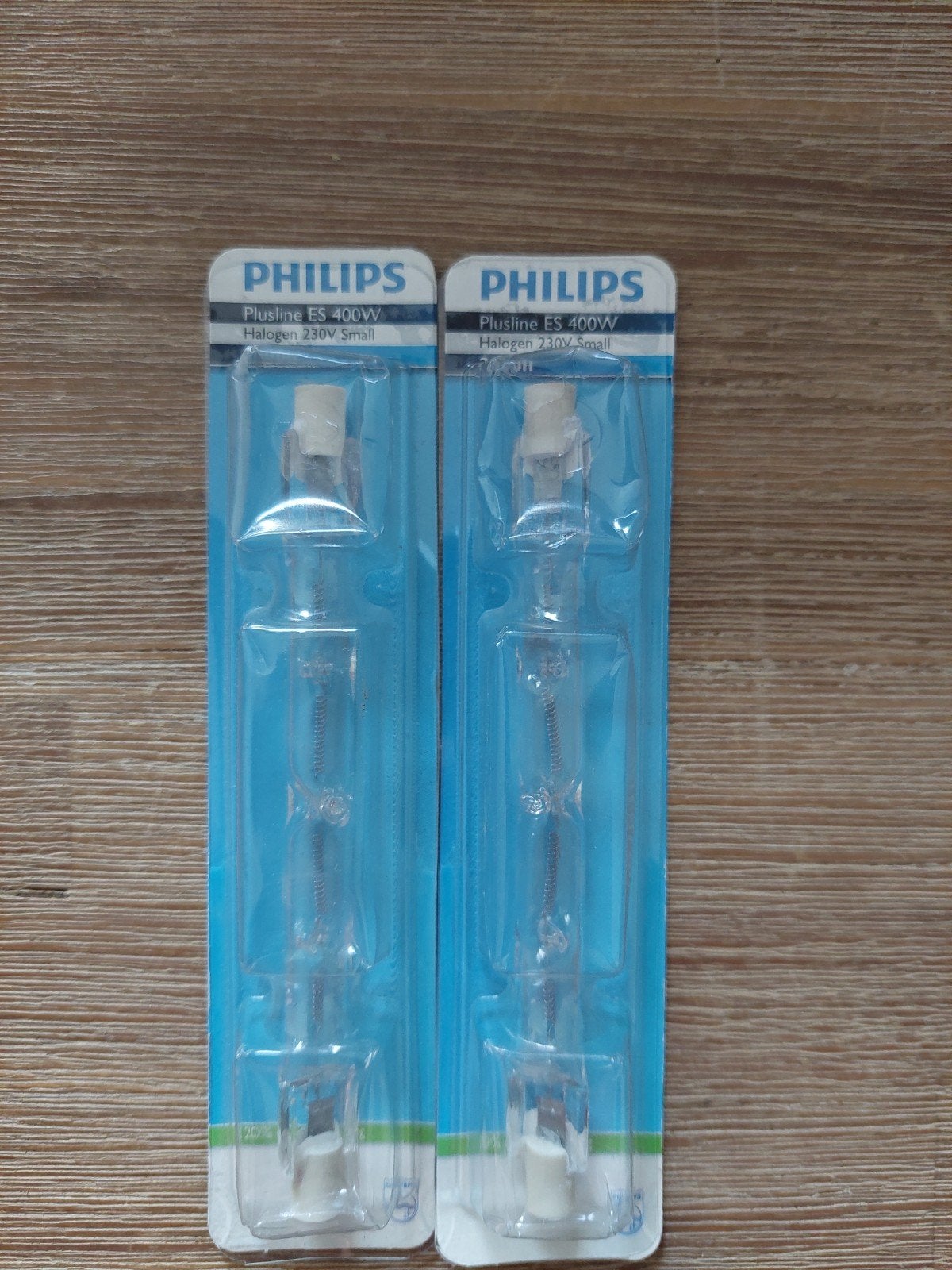 2x Philips Plusline ES 400W Halogeenlampen R7s, Ophalen of Verzenden, Philips