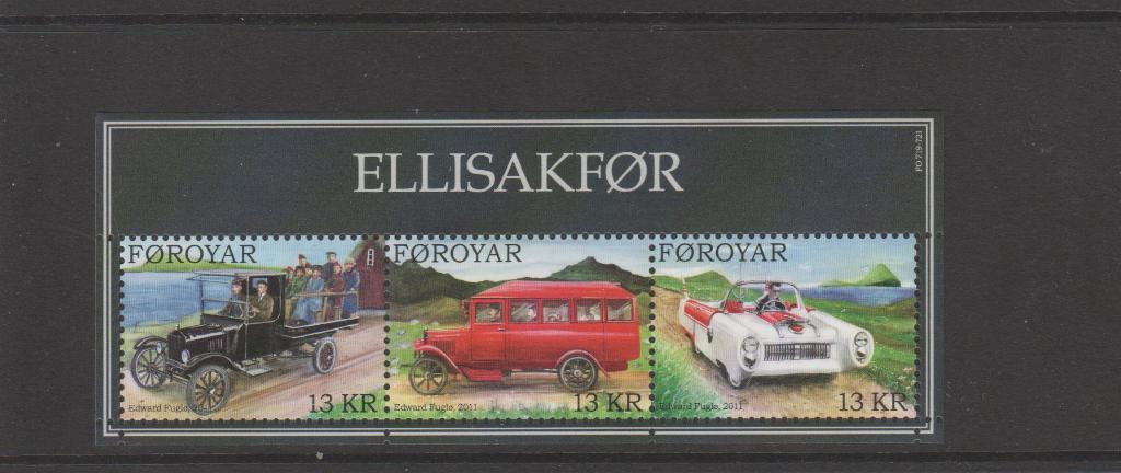Faroer blok Oude Auto's (2011)., Verzenden, Denemarken, Postfris