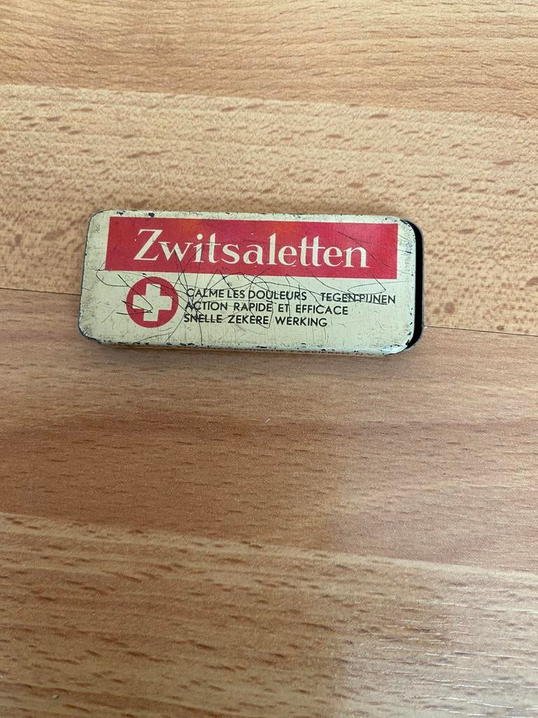 Vintage blikken doosje Zwitsaletten zeldzaam, Ophalen of Verzenden, Zo goed als nieuw