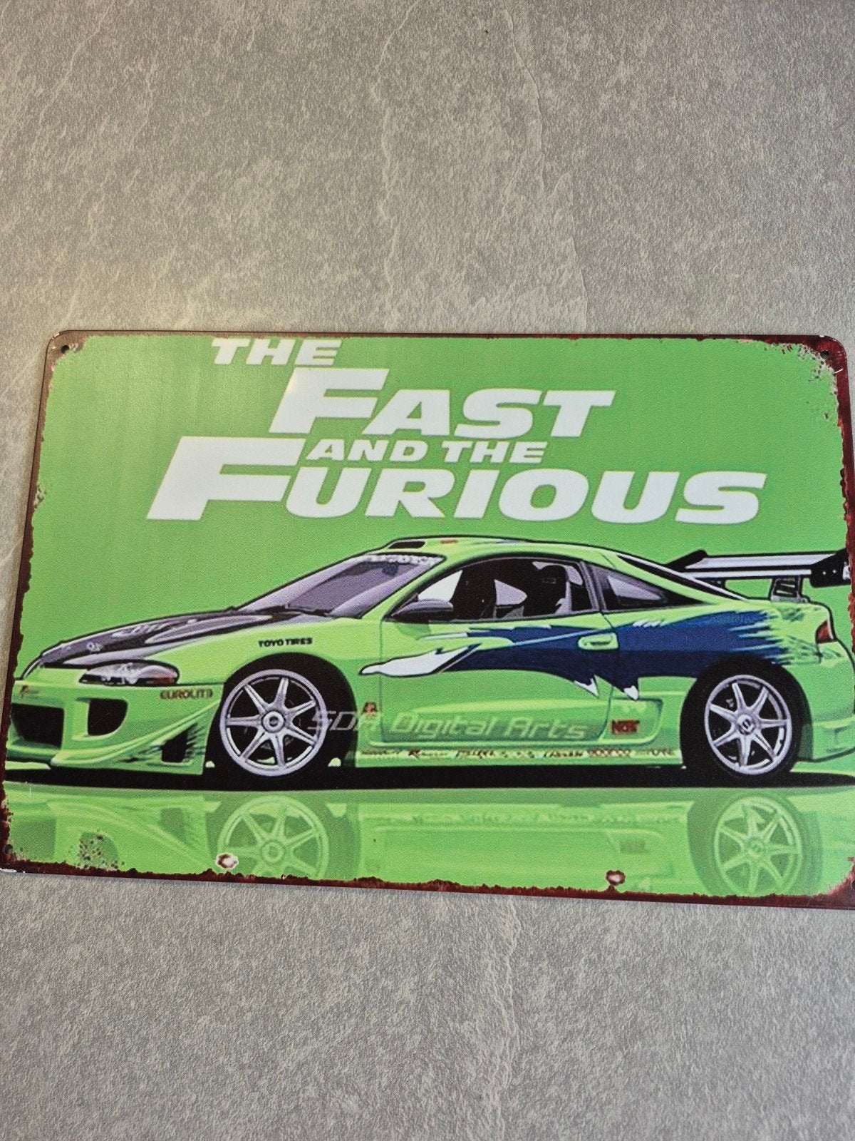 Fast & Furious Metalen Plaat - Brian's Eclipse, Ophalen of Verzenden, Zo goed als nieuw