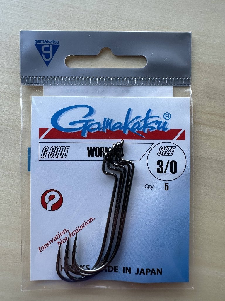 Nieuwe Gamakatsu Worm 34 vishaken 3/0 – 5 stuks.   (56), Verzenden, Nieuw, Overige typen