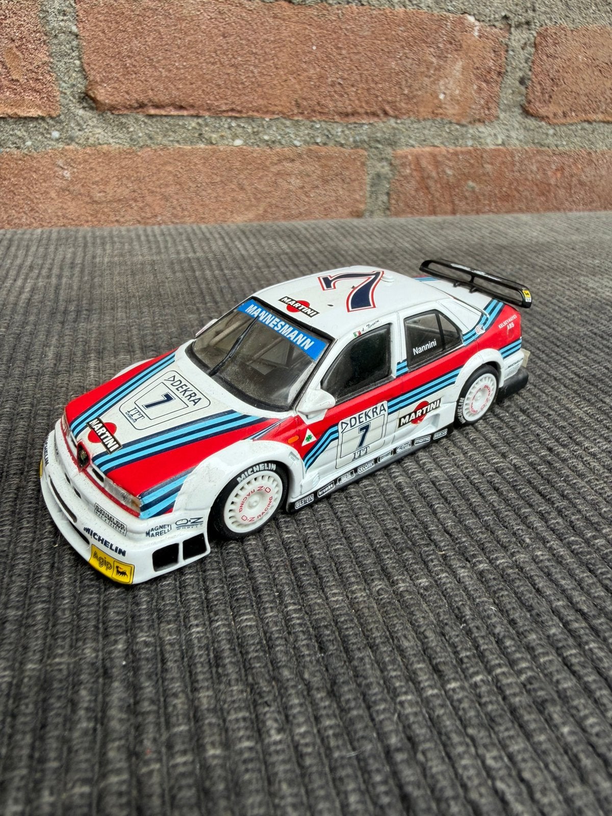 1:43 Minichamps Alfa Romeo 155 v6 ti DTM Nannini, Ophalen of Verzenden, Gebruikt, Auto, MiniChamps