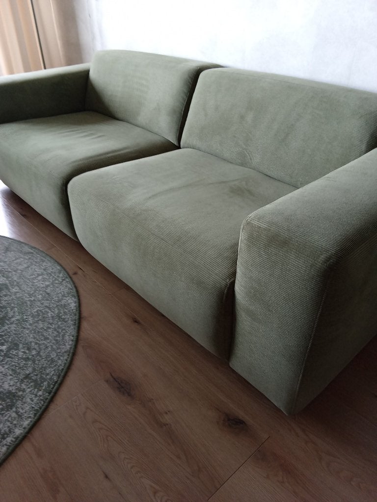 modulaire bank  groen ribfluweel, Ophalen, Zo goed als nieuw, Stof, Alle