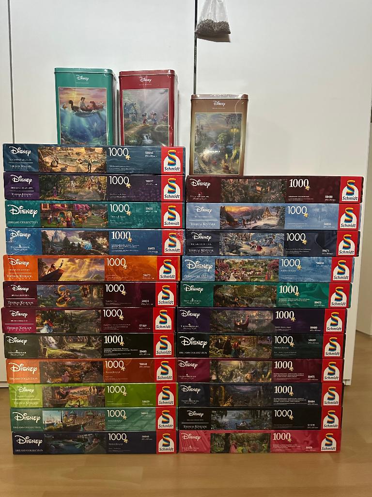 SCHMIDT Thomas Kinkade Disney puzzels NIEUW 1000 stukjes, Hobby en Vrije tijd, Denksport en Puzzels, Nieuw, Legpuzzel, 500 t/m 1500 stukjes