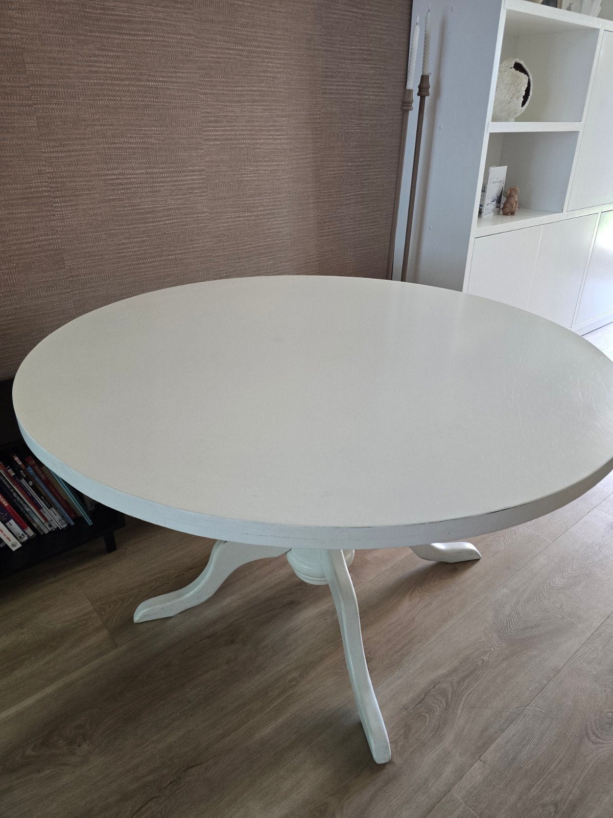 Ronde eettafel 130, Huis en Inrichting, Tafels | Eettafels, Ophalen, Gebruikt, Rond, 100 tot 150 cm