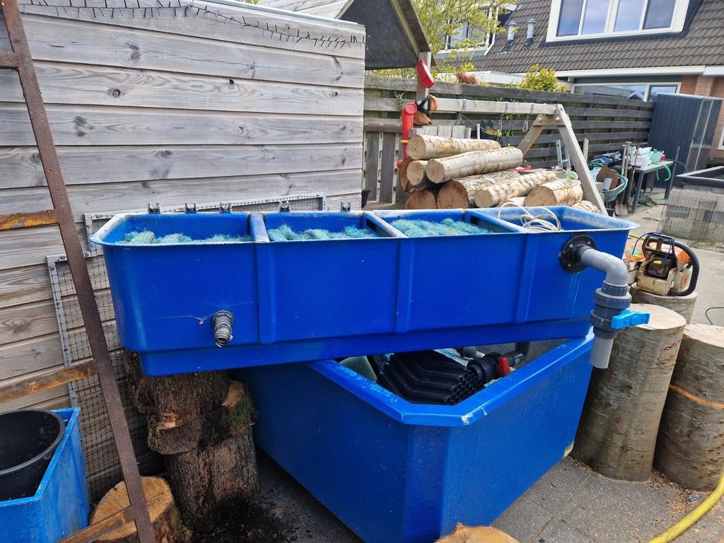 Vijverfilter en Vijverbak 1m3 - Compleet Systeem, Tuin en Terras, Ophalen, Gebruikt, Vijverfilter