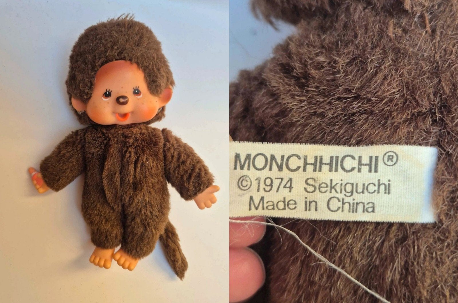 Vintage Monchhichi Knuffel Aapje - Sekiguchi 1974, Kinderen en Baby's, Speelgoed | Knuffels en Pluche, Gebruikt, Overige merken