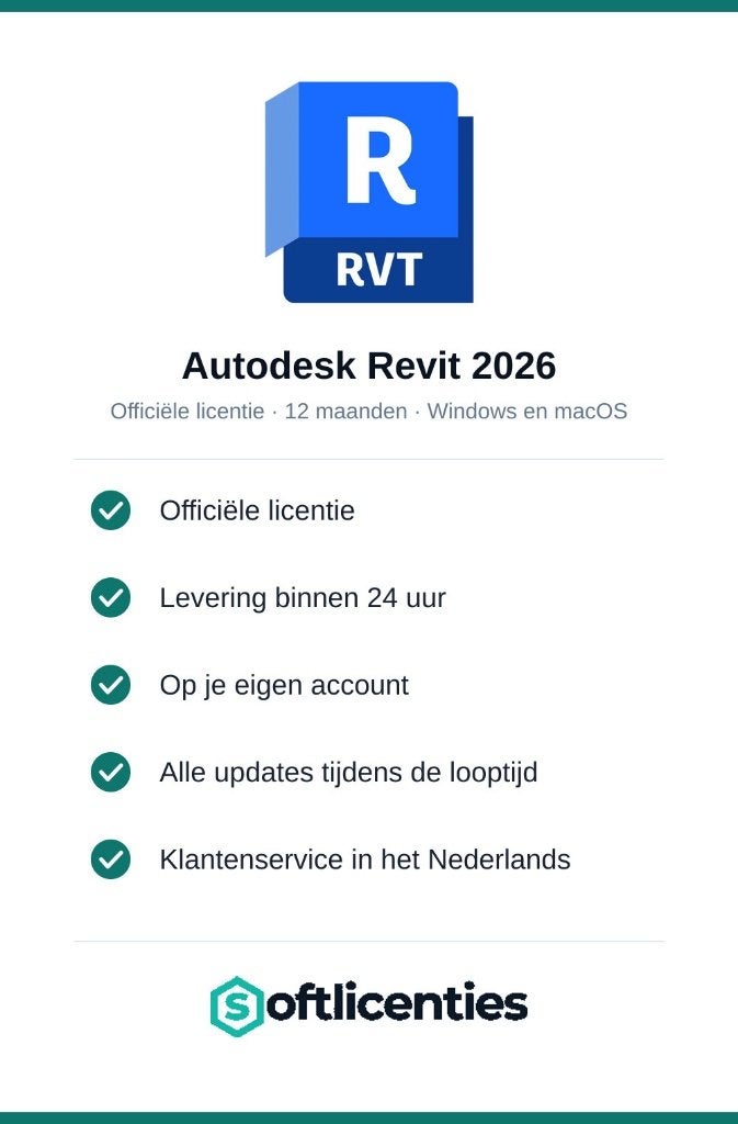 Autodesk Revit 2026 - officiële licentie, 1 jaar, Ophalen, Nieuw, MacOS