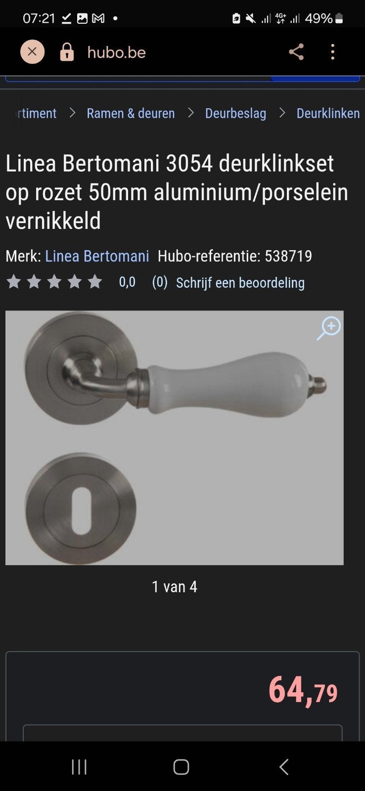 30x Bertomani Linea set deurklink met rozet en sleutelplaat, Ophalen of Verzenden, Nieuw, Klink of Kruk
