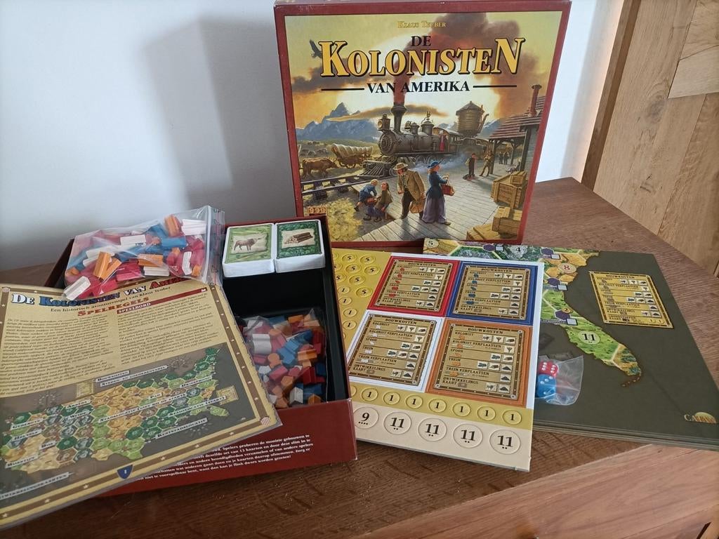 De Kolonisten van Amerika - Bordspel, Hobby en Vrije tijd, Gezelschapsspellen | Bordspellen, Drie of vier spelers, Ophalen of Verzenden