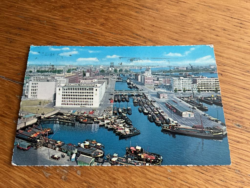 T200 Rotterdam Leuvehaven binnenvaart VOUW, Ophalen of Verzenden, 1940 tot 1960, Zuid-Holland