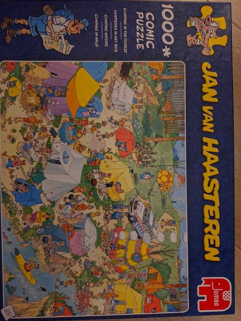 Jan van Haasteren puzzel 1000 stukjes - Kamperen in het bos, Ophalen of Verzenden, 500 t/m 1500 stukjes, Zo goed als nieuw, Legpuzzel