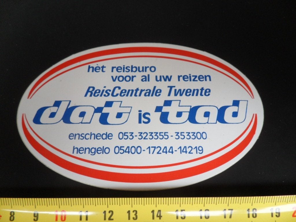 sticker enschede hengelo reiscentrale twente dat is TAD, Ophalen, Zo goed als nieuw