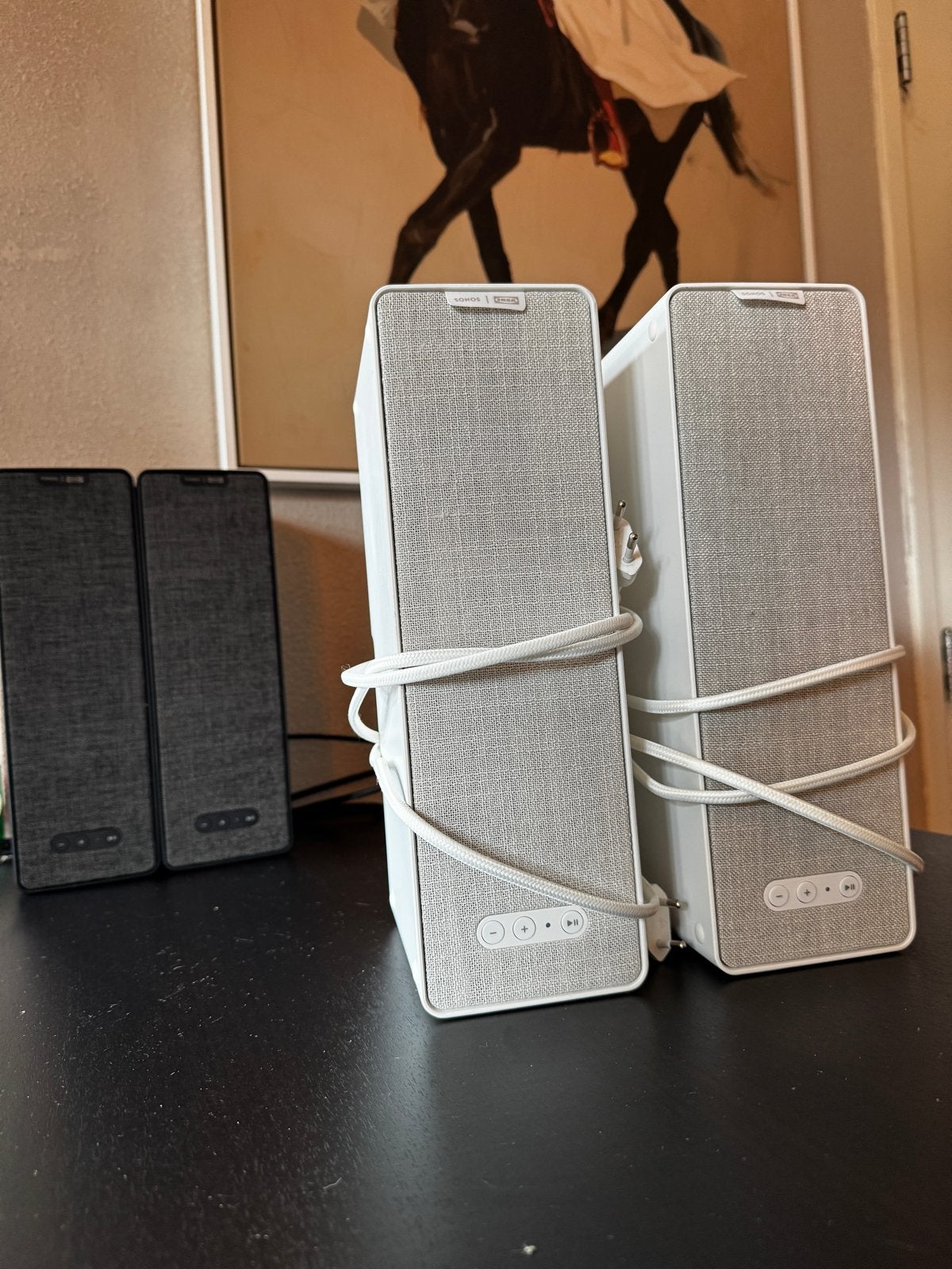 IKEA x Sonos Symfonisk Gen 2 - 2 stuks (wit/zwart), Audio, Tv en Foto, Luidsprekers, Zo goed als nieuw, Front, Rear of Stereo speakers