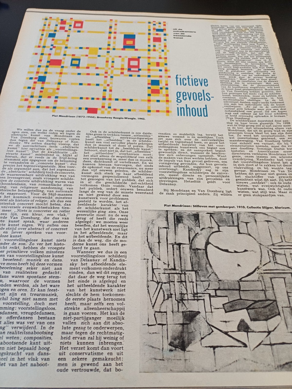artikel Piet Mondriaan 1958, Ophalen of Verzenden, 1940 tot 1960, Knipsel(s)