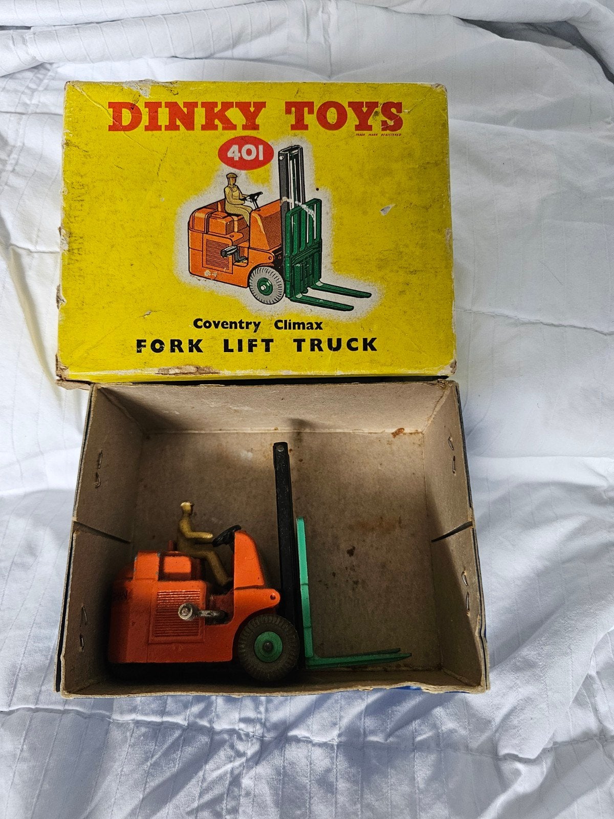Dinky Toys 401 Coventry Climax Vorkheftruck met doos, Ophalen of Verzenden, Gebruikt