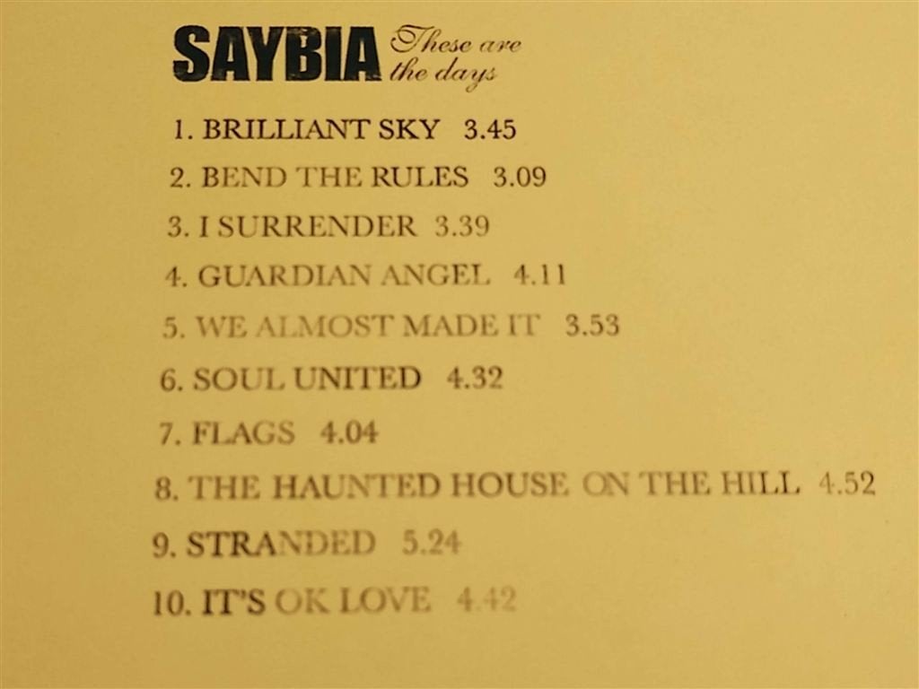 Saybia ‎– These Are The Days, Cd's en Dvd's, Ophalen of Verzenden, Zo goed als nieuw, Poprock