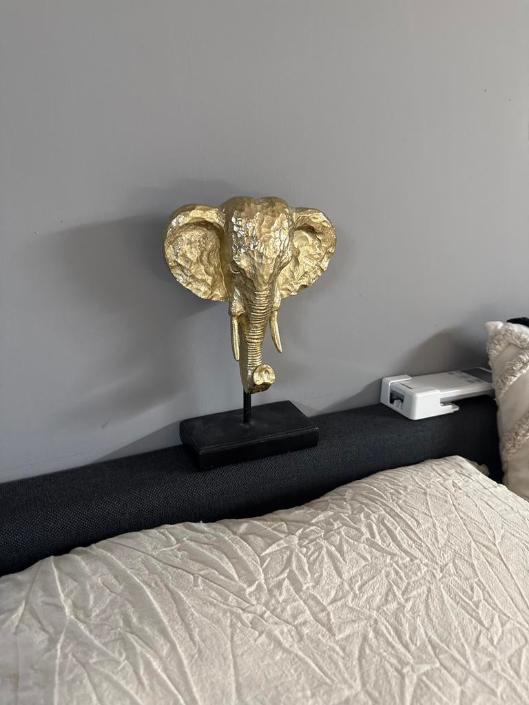 Gouden olifant decoratiebeeld, Huis en Inrichting, Woonaccessoires | Overige, Gebruikt, Overige materialen, Overige stijlen, Ophalen of Verzenden