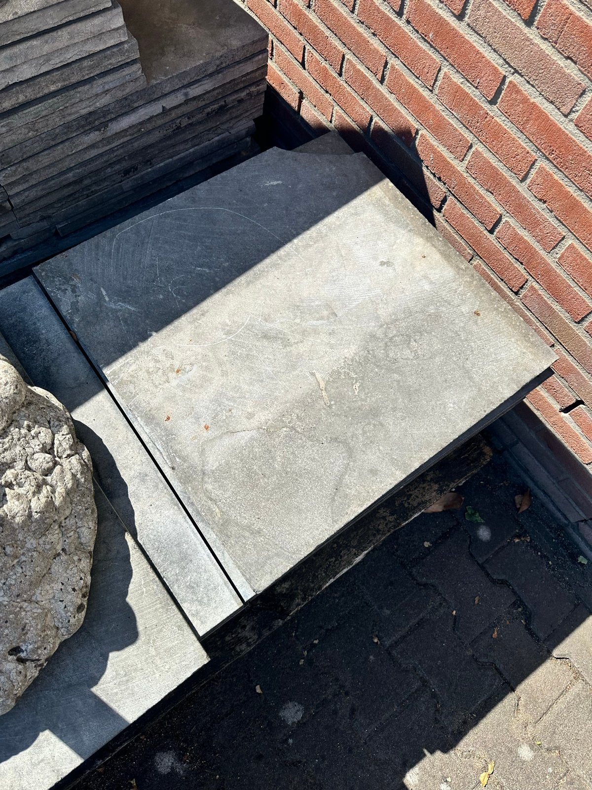 Belgisch hardstenen tegels 60x60x1,5cm, Ophalen, 60 cm of meer, Gebruikt, Hardsteen