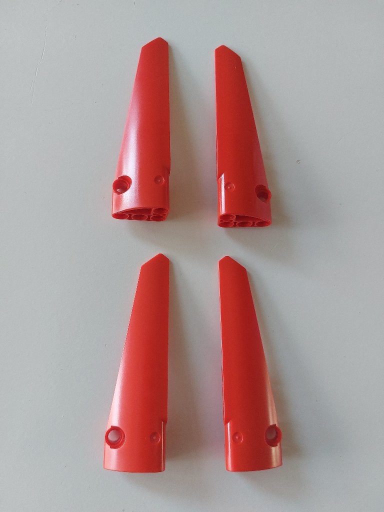 4 technic Lego paneel lang rood, Lego, Ophalen of Verzenden, Zo goed als nieuw, Technic
