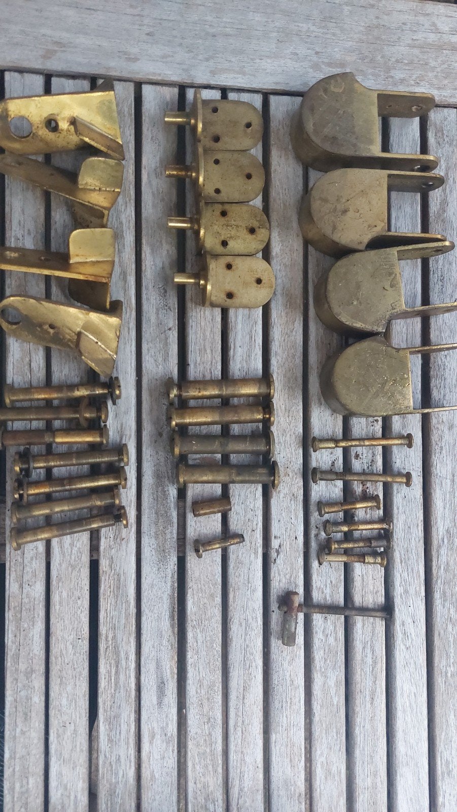 Diverse messing beslag en bouten, Tuin en Terras, Ophalen