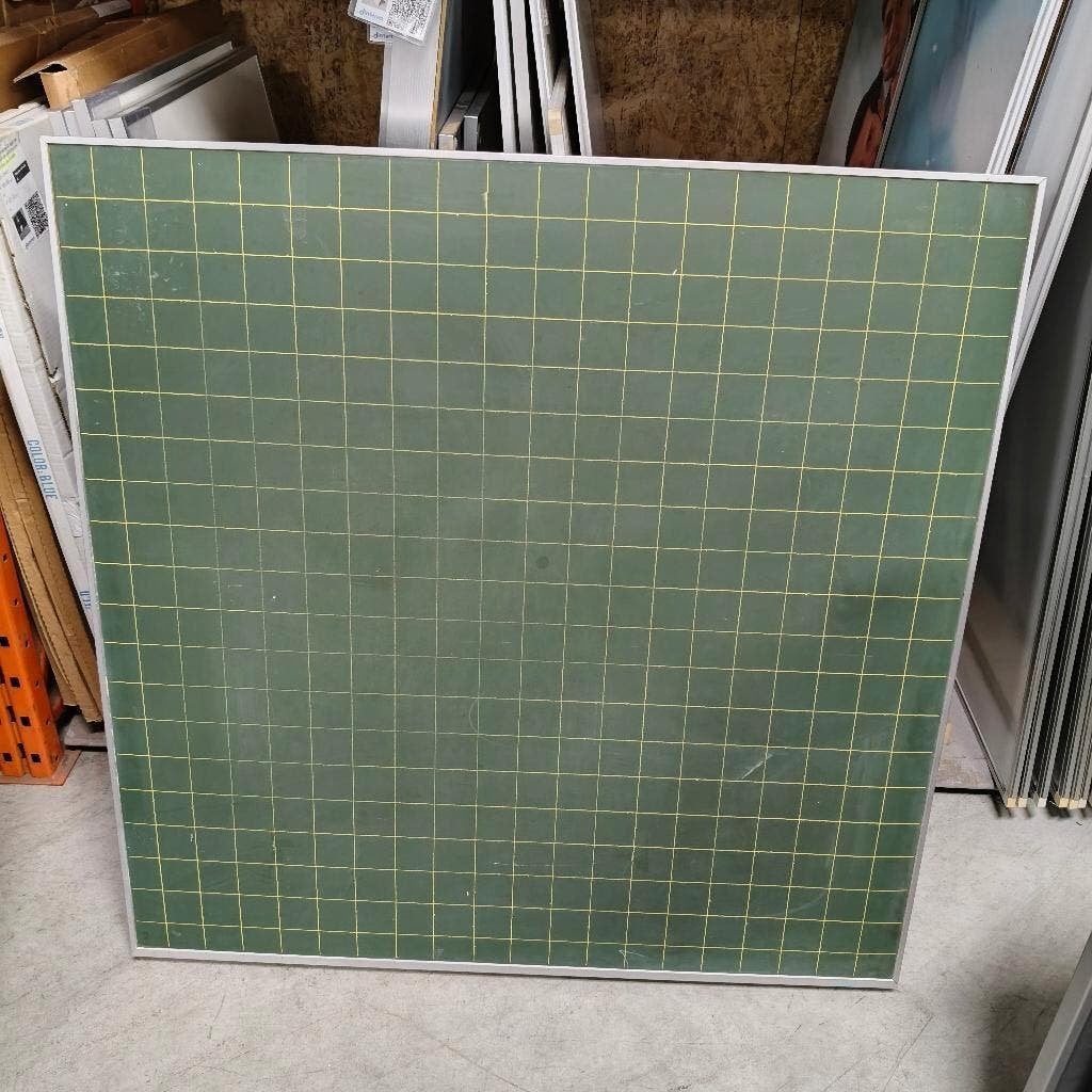 Krijtbord 100x100 cm  Vintage 2 kanten ruit en egaal groen, Ophalen, Gebruikt, Krijtbord
