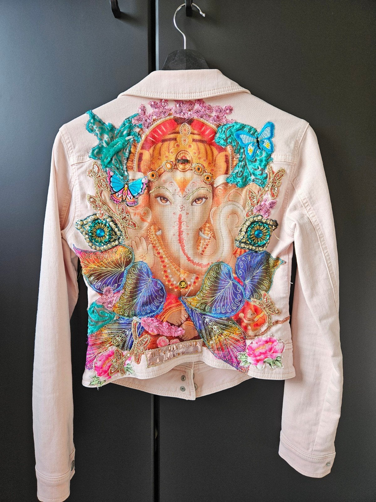 hip & handsome spijkerjasje 36 roze gepimpt LTB ganesha, Ophalen of Verzenden, Zo goed als nieuw, Maat 36 (S), Roze