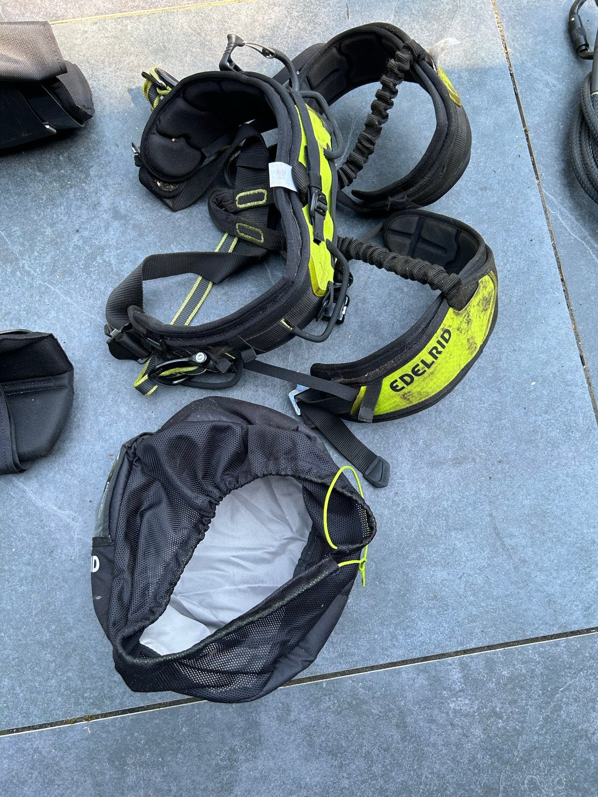 Klimuitrusting set: harnas, touw, stijgklemmen, etc., Ophalen, Gebruikt, Klimsport-accessoire