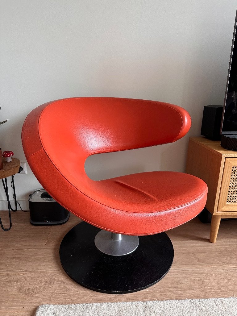 Stokke/Varier "Peel" stoel oranje, leer, Ophalen, Gebruikt, Overige kleuren, Leer