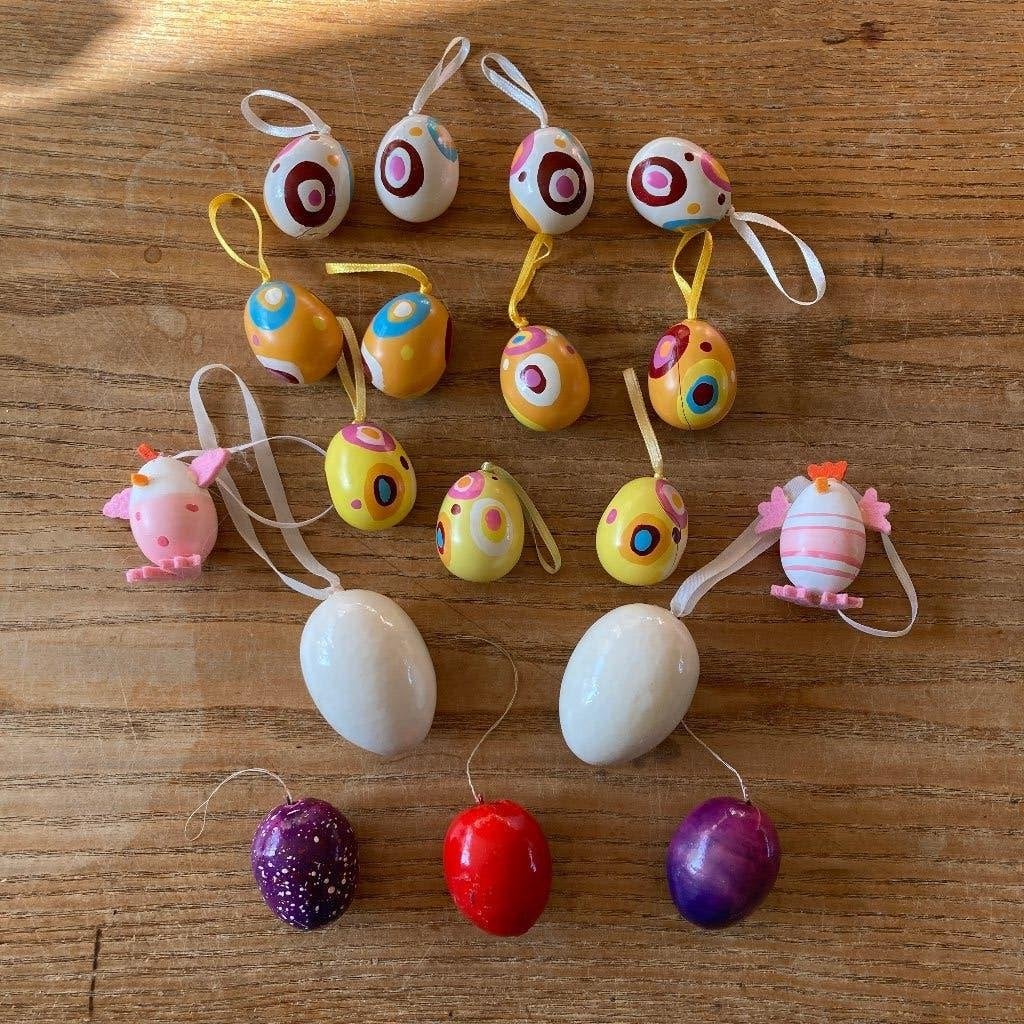 18x Paasdecoratie pasen paaseieren diverse paashangers, Ophalen of Verzenden, Gebruikt