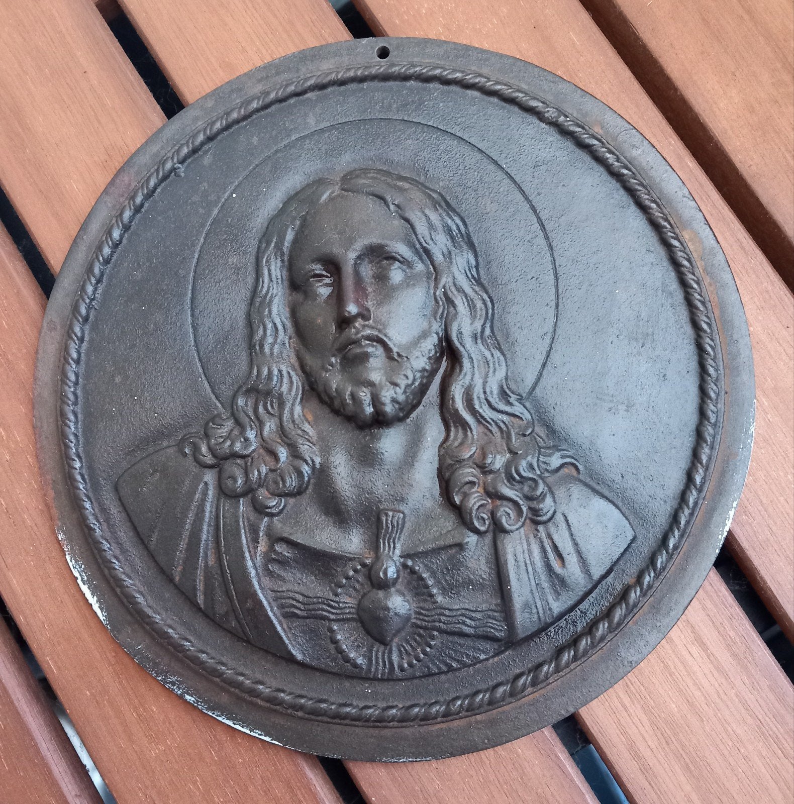 gietijzeren plaquette Heilig Hartkerk Roosendaal, Antiek en Kunst, Ophalen of Verzenden