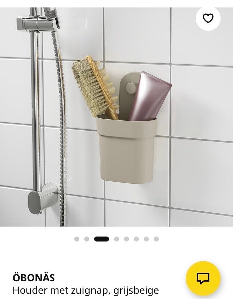 IKEA ÖBONÄS Houder met zuignap, grijsbeige, Nieuw, Douche-accessoire, Grijs, Ophalen