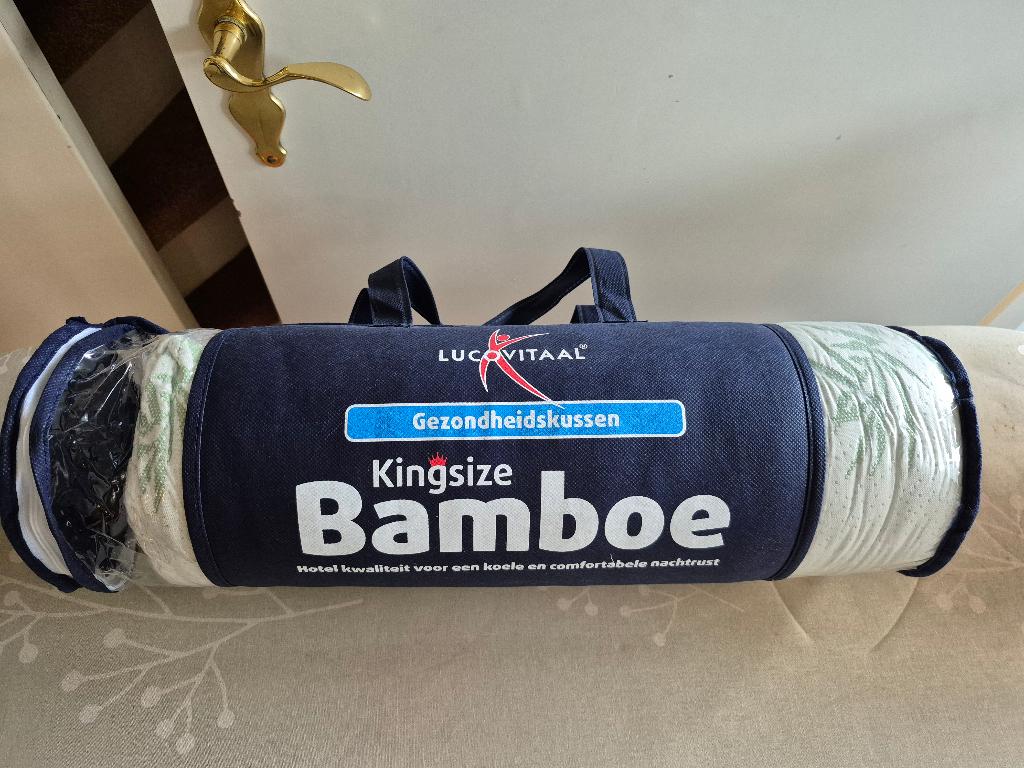 Bamboe kussen, nieuw in de verpakking, Ophalen, Eenpersoons, Wit, Nieuw