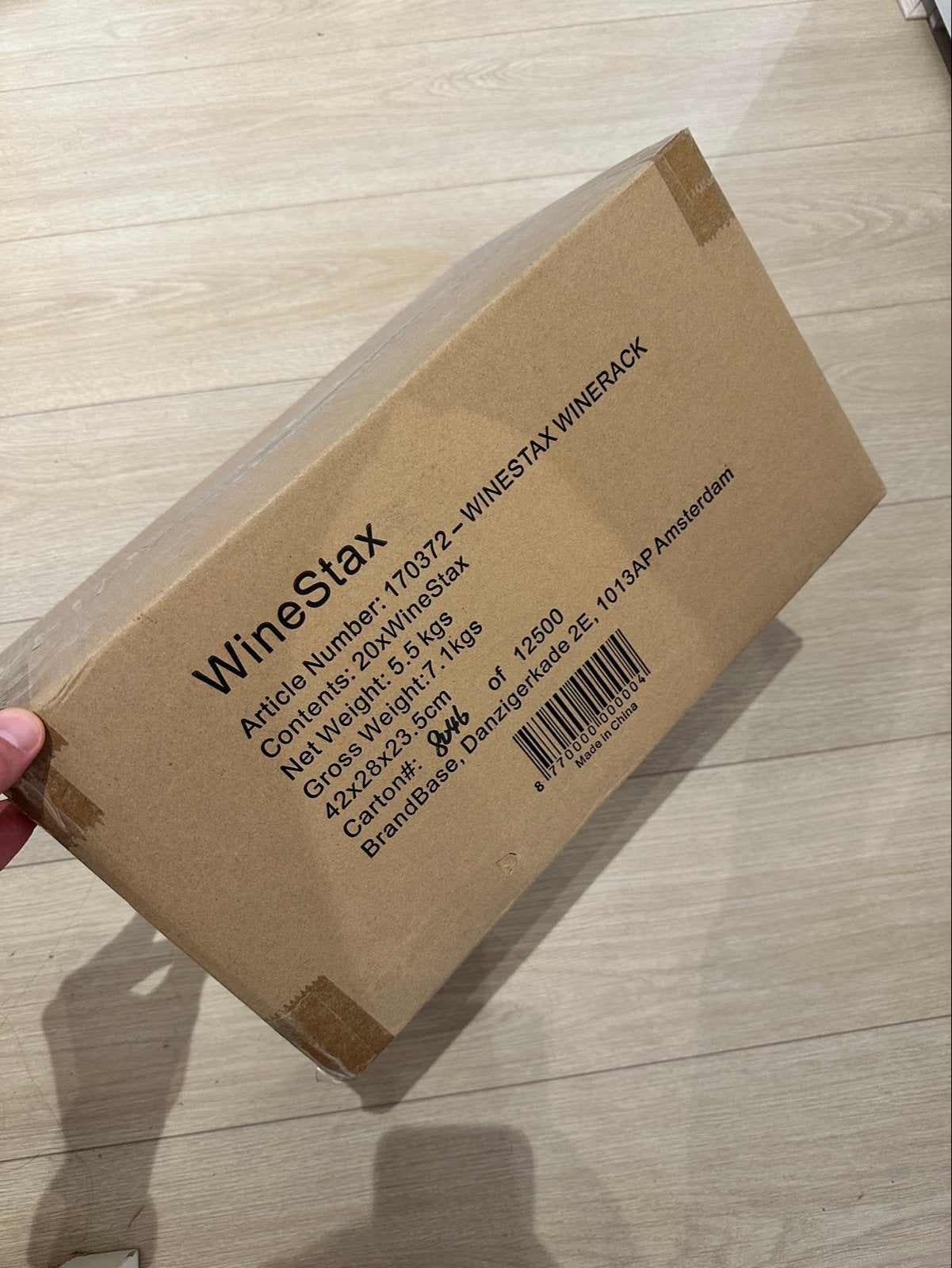 20x WineStax Wijnrek - 60 flessen - Nieuw in doos, Ophalen of Verzenden, Nieuw, Kunststof, 25 flessen of meer